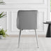 Pivero White High Gloss Dining Table & 4 Grey Calla Silver Leg Velvet Chairs