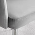 Pivero White High Gloss Dining Table & 4 Grey Calla Silver Leg Velvet Chairs