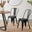 2x Colton Black 'Tolix' Style Metal Dining Chairs