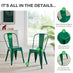2x Colton Grey 'Tolix' Style Metal Dining Chairs