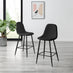 2x Corona Black Faux Leather Counter Stools Black Legs
