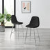 2x Corona Black Faux Leather Counter Stools Silver Legs