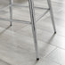 2x Corona Cappuccino Beige Faux Leather Counter Stools Silver Legs