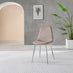 2x Corona Cappuccino Beige Faux Leather Dining Chairs Silver Legs