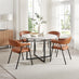 2x Delos Tan Faux Leather Fabric Dining Chairs