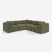 Drift Green Boucle Fabric 4 Seater Modular Corner Sofa