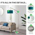 Danielle Teal and Marble Arc Standing Floor Lamp