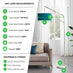 Danielle Teal and Marble Arc Standing Floor Lamp