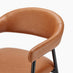 Adley Round Grey Concrete Effect Dining Table 4 Tan Faux Leather Delos Chairs