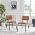 2x Delta Tan Faux Leather Dining Chairs
