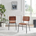 Leif Oak Veneer Wood Extending Dining Table with 6 Tan Delta Chairs