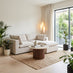 Echo Cream Linen-Look Fabric 2 Seater Modular Chaise Sofa
