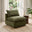 Echo Green Linen-Look Fabric Armless Armchair for Modular Sofa