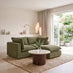 Echo Green Linen-Look Fabric Footstool
