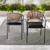 2x Elba Black & Rattan Garden Dining Chairs