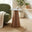 Etna Round Walnut Wood & White Marble Side Table