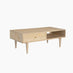 Everest Rectangle White Oak Wood Storage 1 Drawer Coffee Table