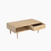 Everest Rectangle White Oak Wood Storage 1 Drawer Coffee Table