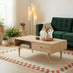 Everest Rectangle White Oak Wood Storage 1 Drawer Coffee Table