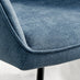 Novara Black Leg Round Glass Dining Table & 4 Blue Falun Black Leg Chairs