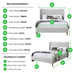 Hana Green Recycled Fabric King Bed Frame