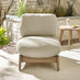 2x Iko Wood & Cream Garden Accent Chairs Set