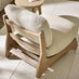 1x Iko Wood & Cream Garden Accent Chair