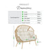 Grey Indoor / Outdoor Rattan Double Egg Chair Seat