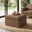 Jasper Brown Faux Leather Storage Footstool