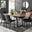 Kylo Brown Wood Effect Dining Table & 6 Black Pesaro Black Leg Chairs