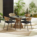 Lanai & Elba Beige Rattan & Black 4 Seat Round Table Garden Dining Set