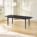 Leif Black Wood Rectangular Extending Table & 8 Caia Black Wishbone Dining Chairs