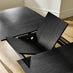 Leif Black Wood Rectangular Extending Table & 8 Caia Black Wishbone Dining Chairs