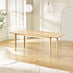Leif Oak Veneer Wood Extending Dining Table with 6 Tan Delta Chairs