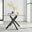 Leonardo Rectangular Glass and Black Metal 4 Seater Dining Table