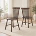 2x Lilibet Spindle Back Black Oak Effect Solid Wood Dining Chairs