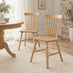 2x Lilibet Spindle Back Oak Effect Solid Wood Dining Chairs