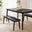 Lynton Black Solid Wood Large Dining Bench