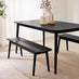 Lynton Black Solid Wood Large Dining Bench