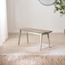 Lynton Small White & Light Grey Wooden Dining Table & 2 Benches