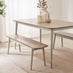 Lynton Whitewashed & Grey Solid Wood Large Dining Bench