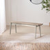Lynton Whitewashed & Grey Solid Wood Large Dining Bench
