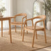 2x Lyra Oak Effect Solid Wood Dining Chairs