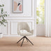 Penrose Black Round Dining Table & 4 Cream Layla Fabric Swivel Chairs
