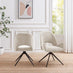 Penrose Black Round Dining Table & 4 Cream Layla Fabric Swivel Chairs