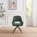 Penrose Black Round Dining Table & 4 Green Layla Fabric Swivel Chairs