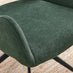 Penrose Black Round Dining Table & 4 Green Layla Fabric Swivel Chairs