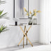 Leonardo Brown/Grey Marble Glass and Gold Console Table