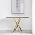 Leonardo Brown/Grey Marble Glass and Gold Console Table