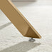 Leonardo Rectangle Brown/Grey Marble Glass and Gold Metal 4 Seat Dining Table